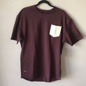 BYLT Premium Basic Drop-Cut Lux Pocket Maroon Bone Short Sleeve Tee XL